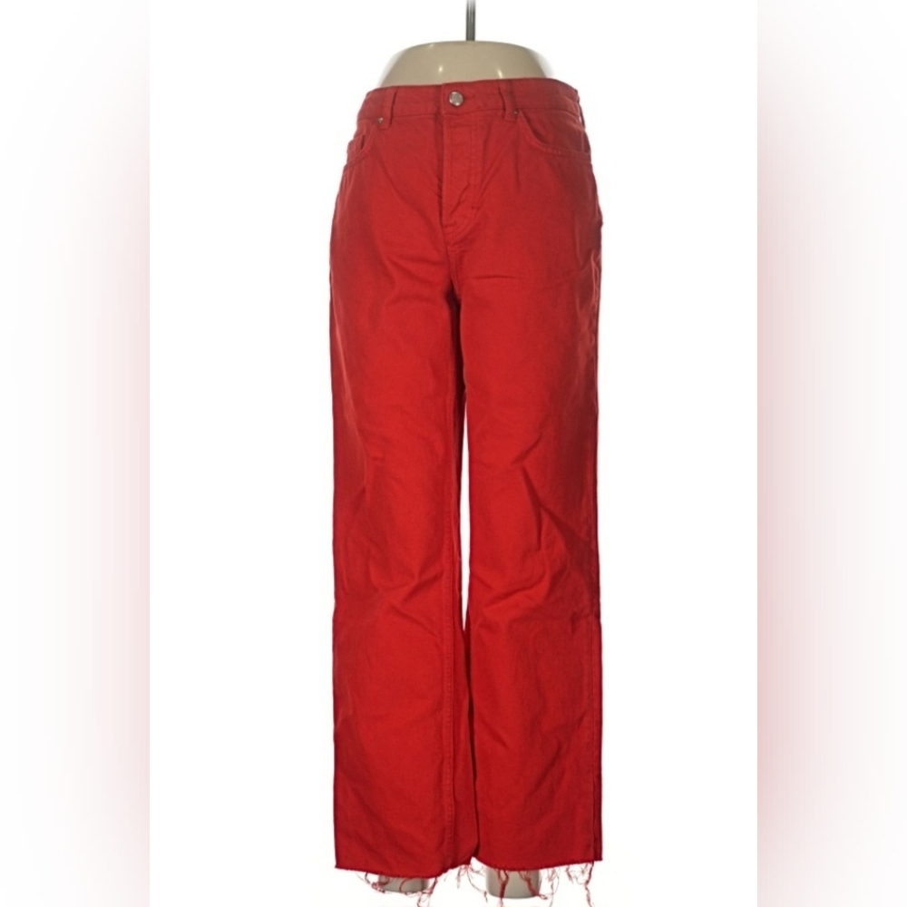 Zara Women's Vibrant Red Chinos